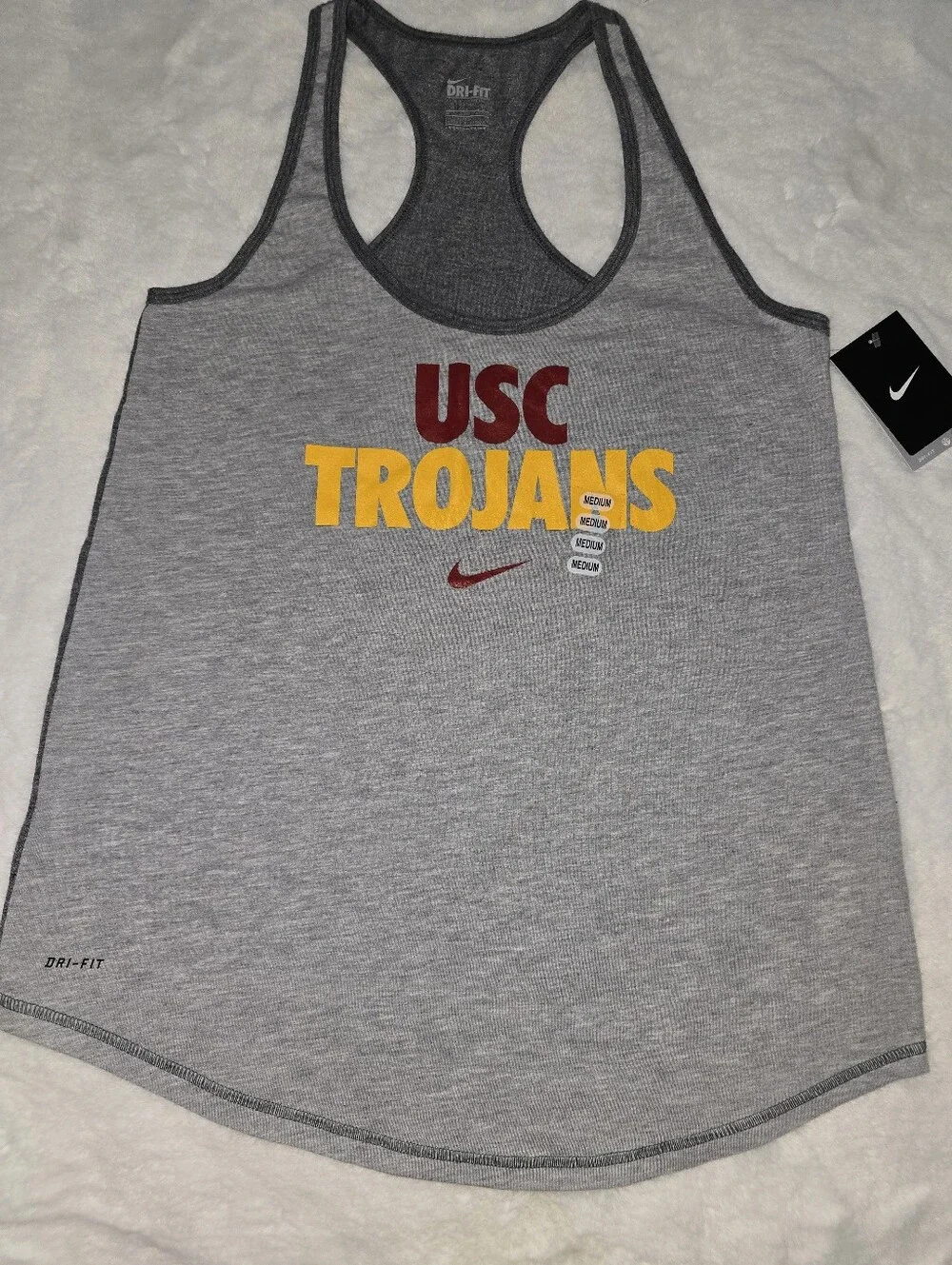 Nike USC Trojans Dri-Fit Racerback Tank with Cardinal Red and Gold Logo - (NWT)
